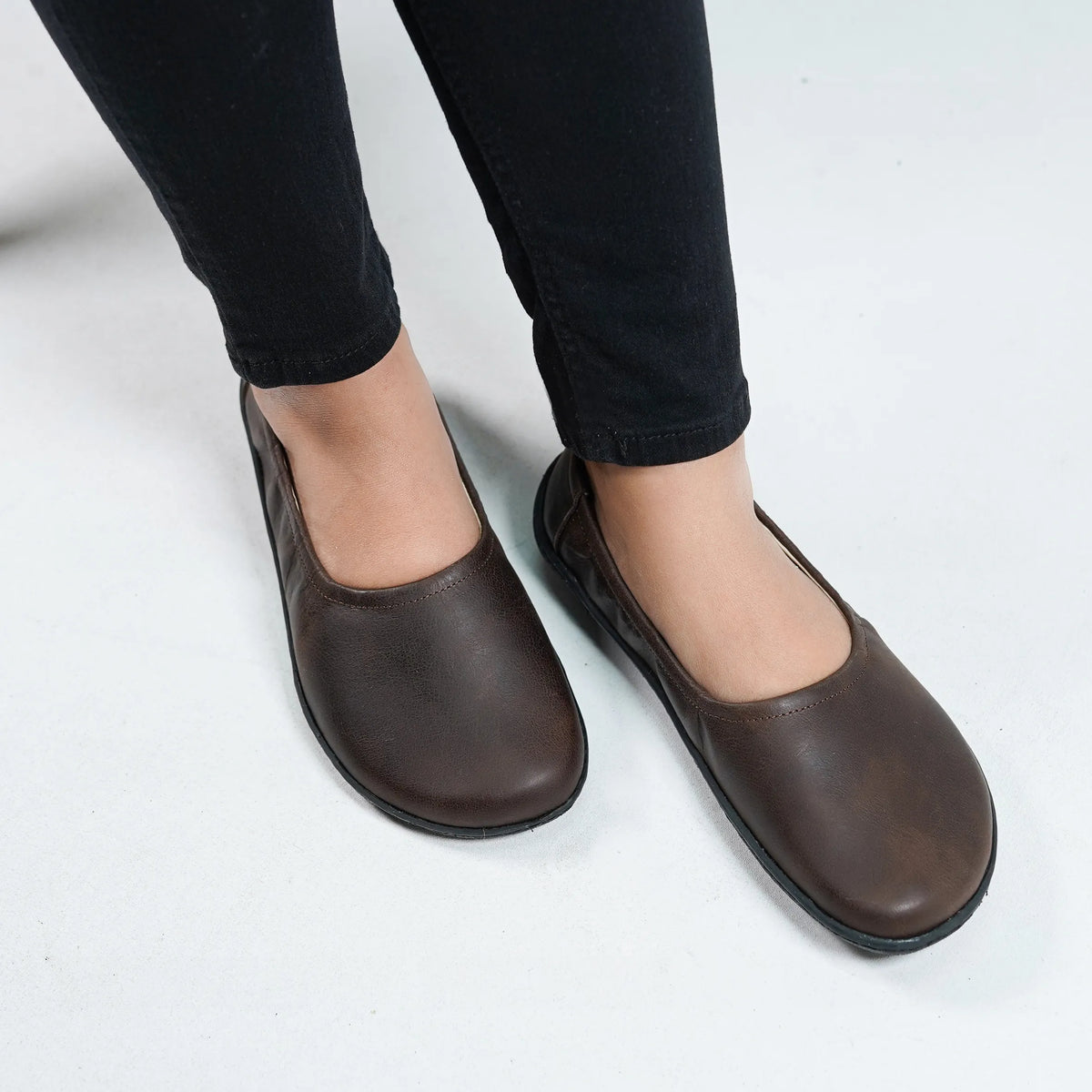 Crazy Barefoot Ballet Shoes – 6 mm Rubber Sole – Dark Brown