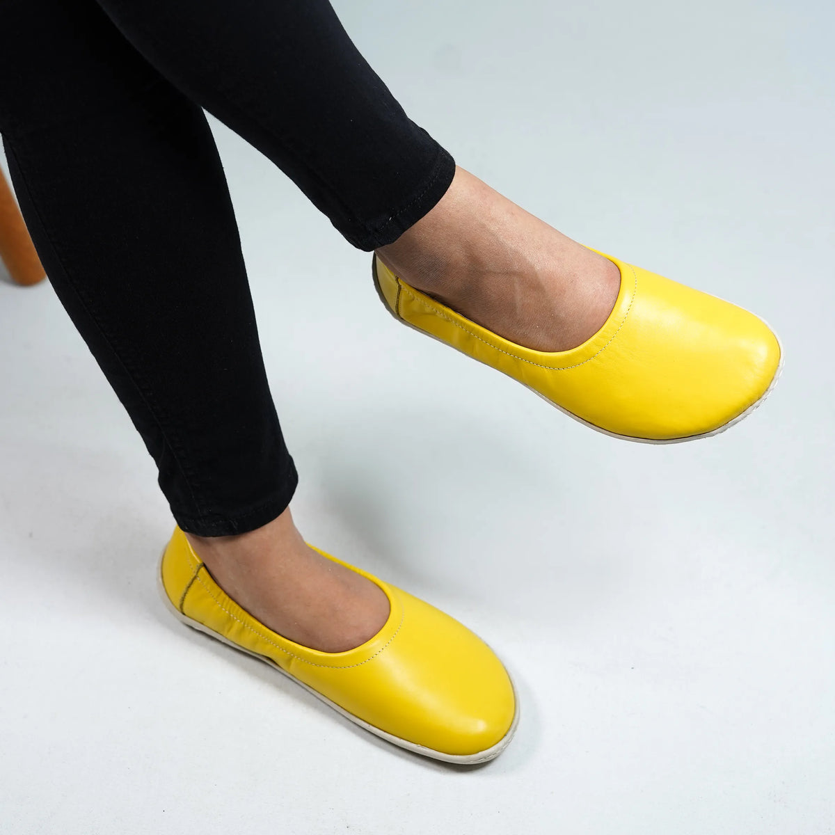 Smooth Barefoot Ballet Shoes –6 mm Rubber Sole – Yellow