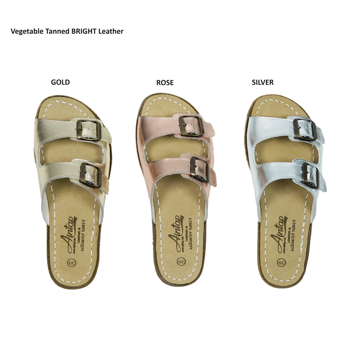 Bright Barefoot Double Strap Sandals Shoes – Classic Sole — Leather Sole – Gold