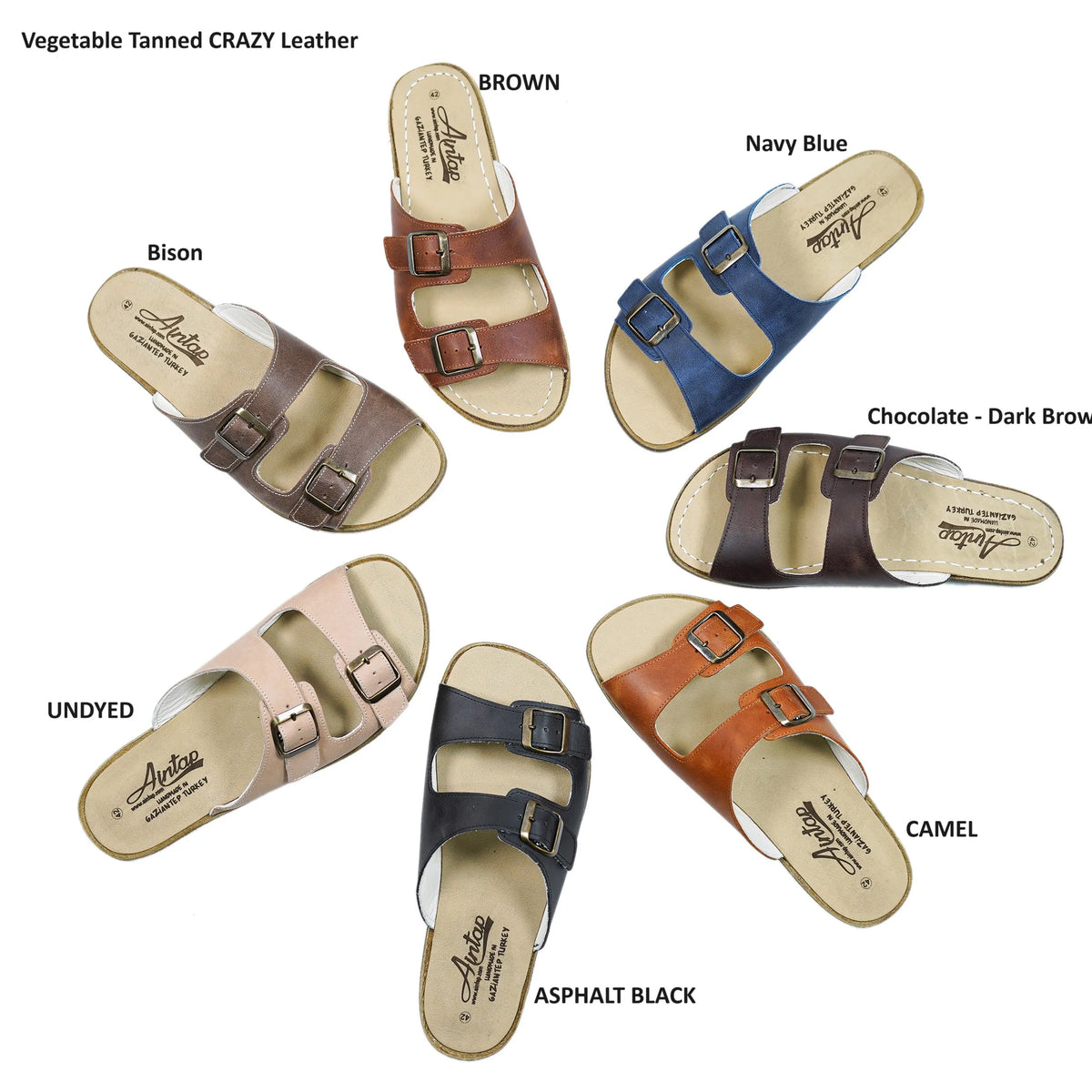 Crazy Barefoot Double Strap Sandals Shoes – Classic Sole — Leather Sole – Navy Blue