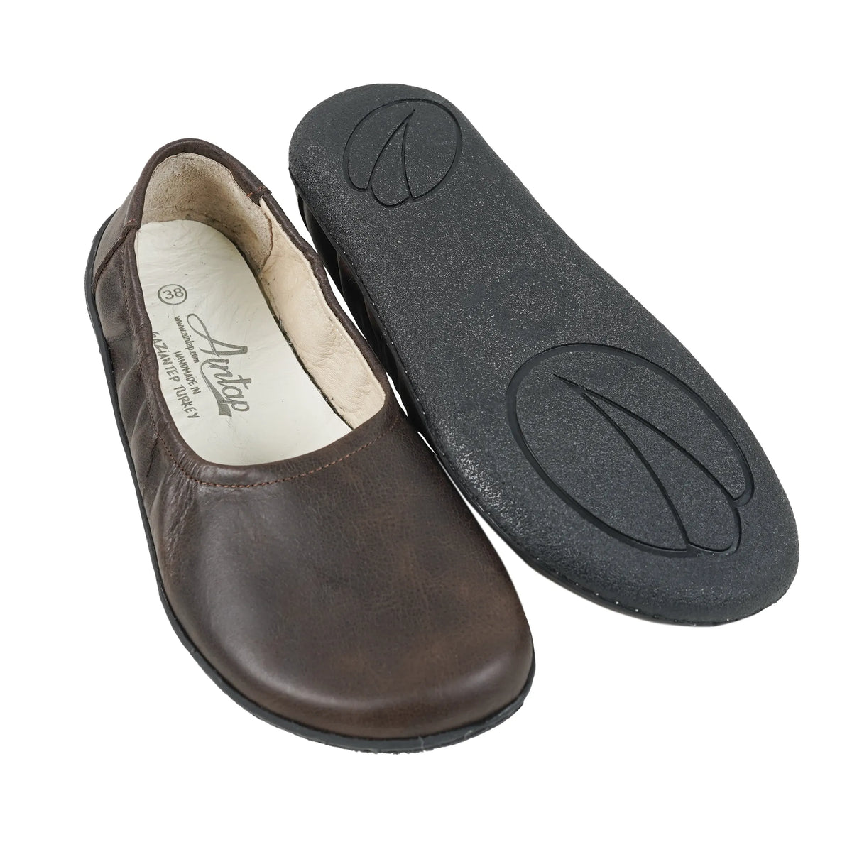 Crazy Barefoot Ballet Shoes – 6 mm Rubber Sole – Dark Brown