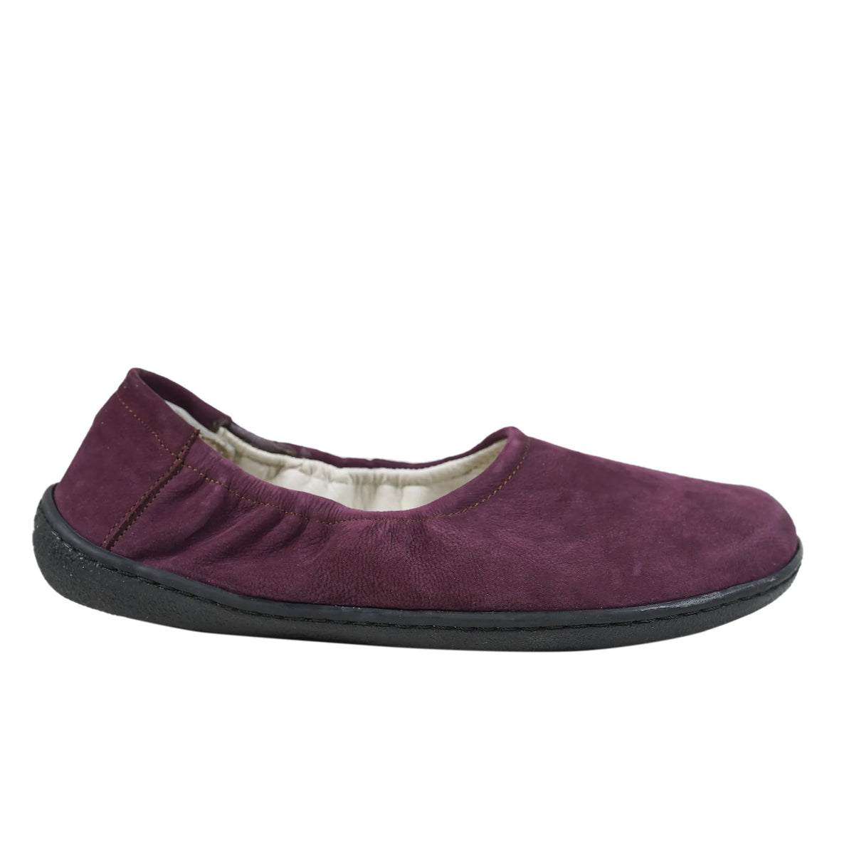 Nubuck Barefoot Ballet Shoes – 6 mm Rubber Sole – Burgundy