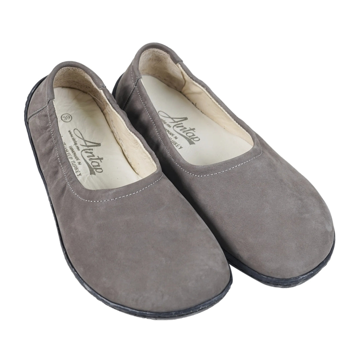 Nubuck Barefoot Ballet Shoes – 6 mm Rubber Sole – Gray