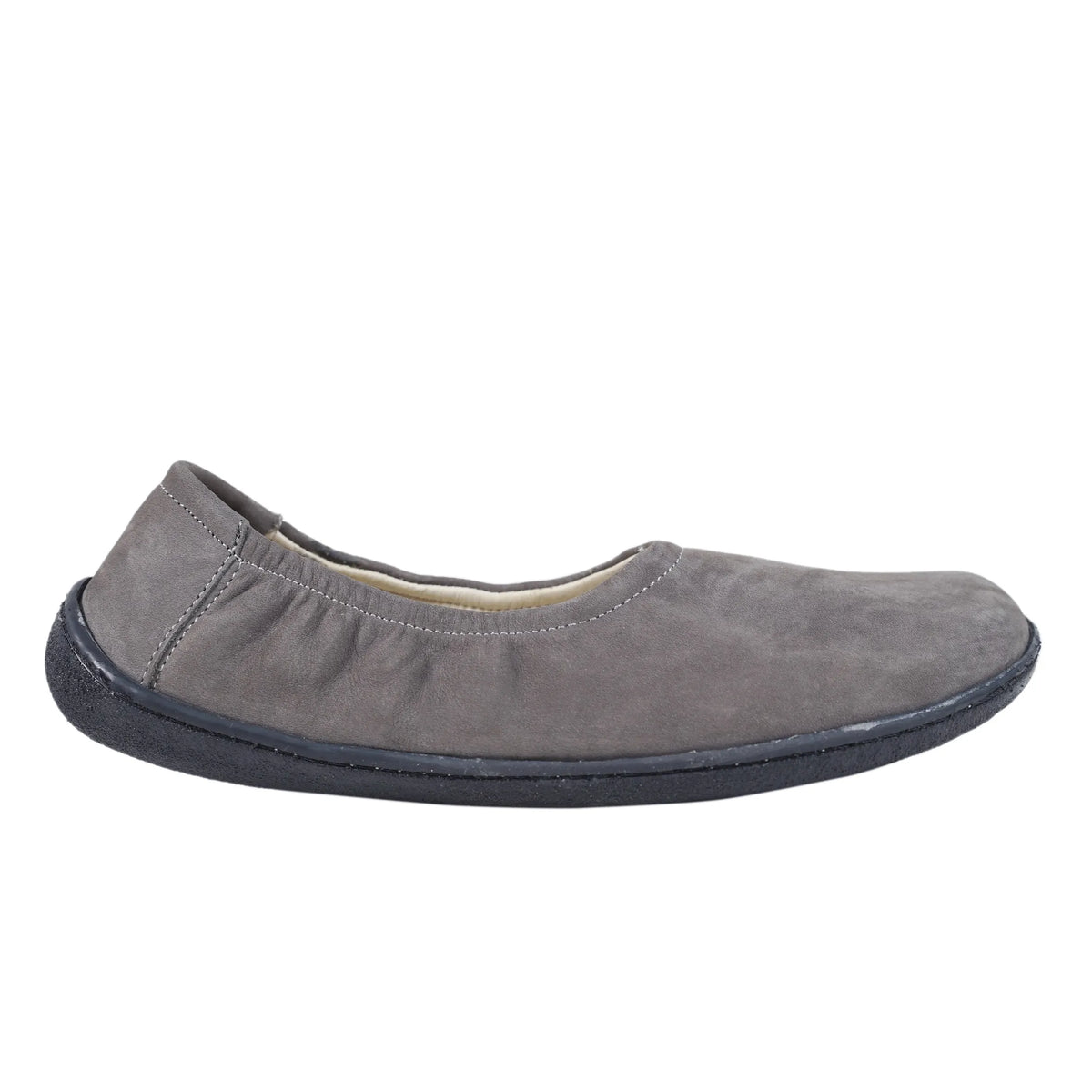 Nubuck Barefoot Ballet Shoes – 6 mm Rubber Sole – Gray