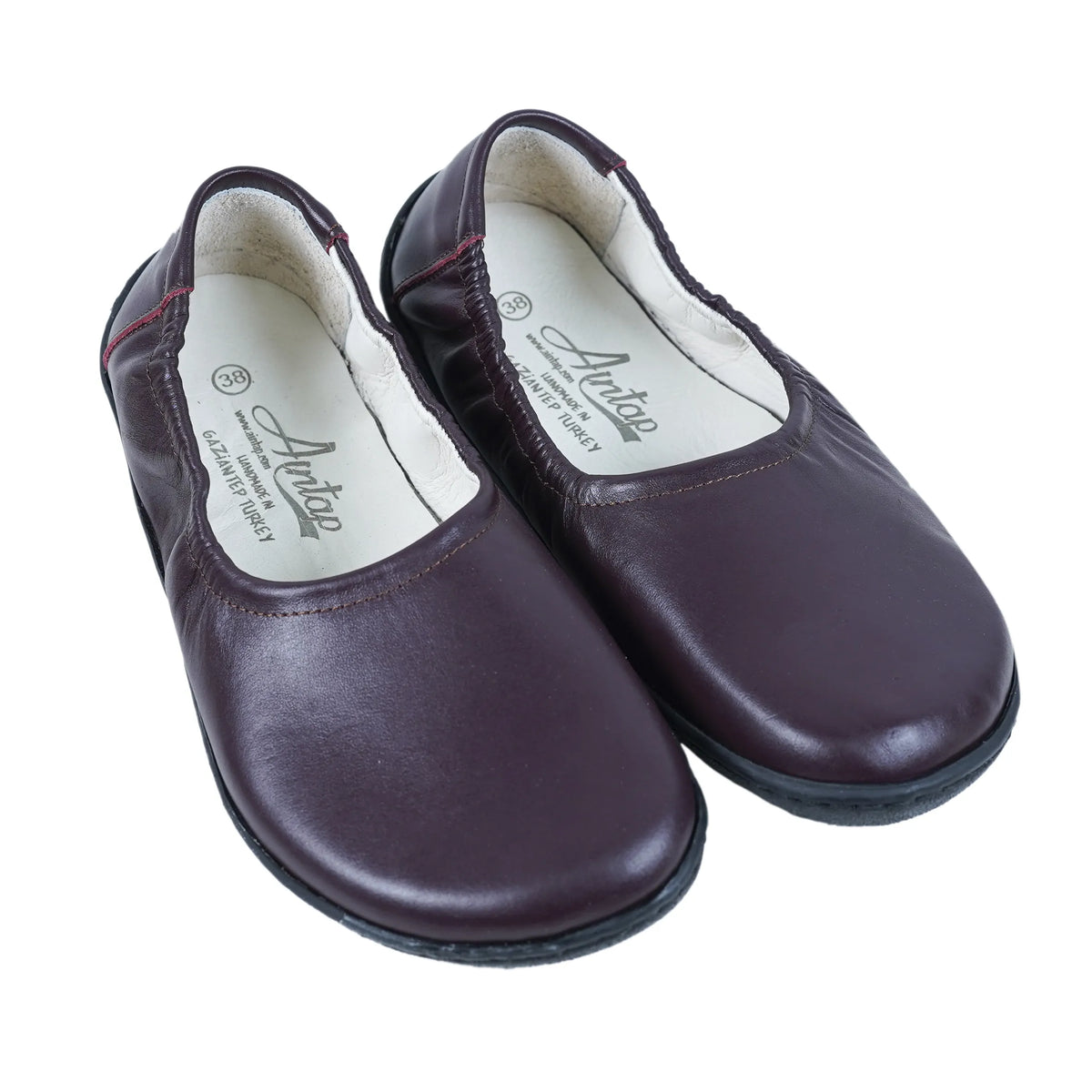 Smooth Barefoot Ballet Shoes –6 mm Rubber Sole – Burgundy