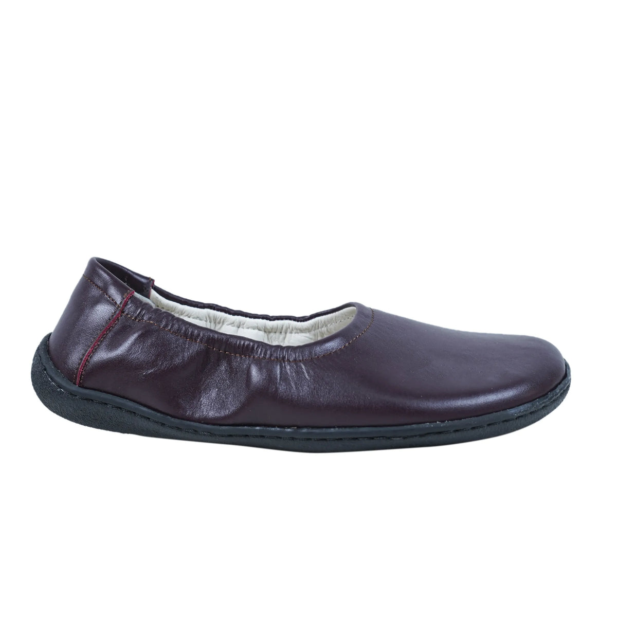 Smooth Barefoot Ballet Shoes –6 mm Rubber Sole – Burgundy