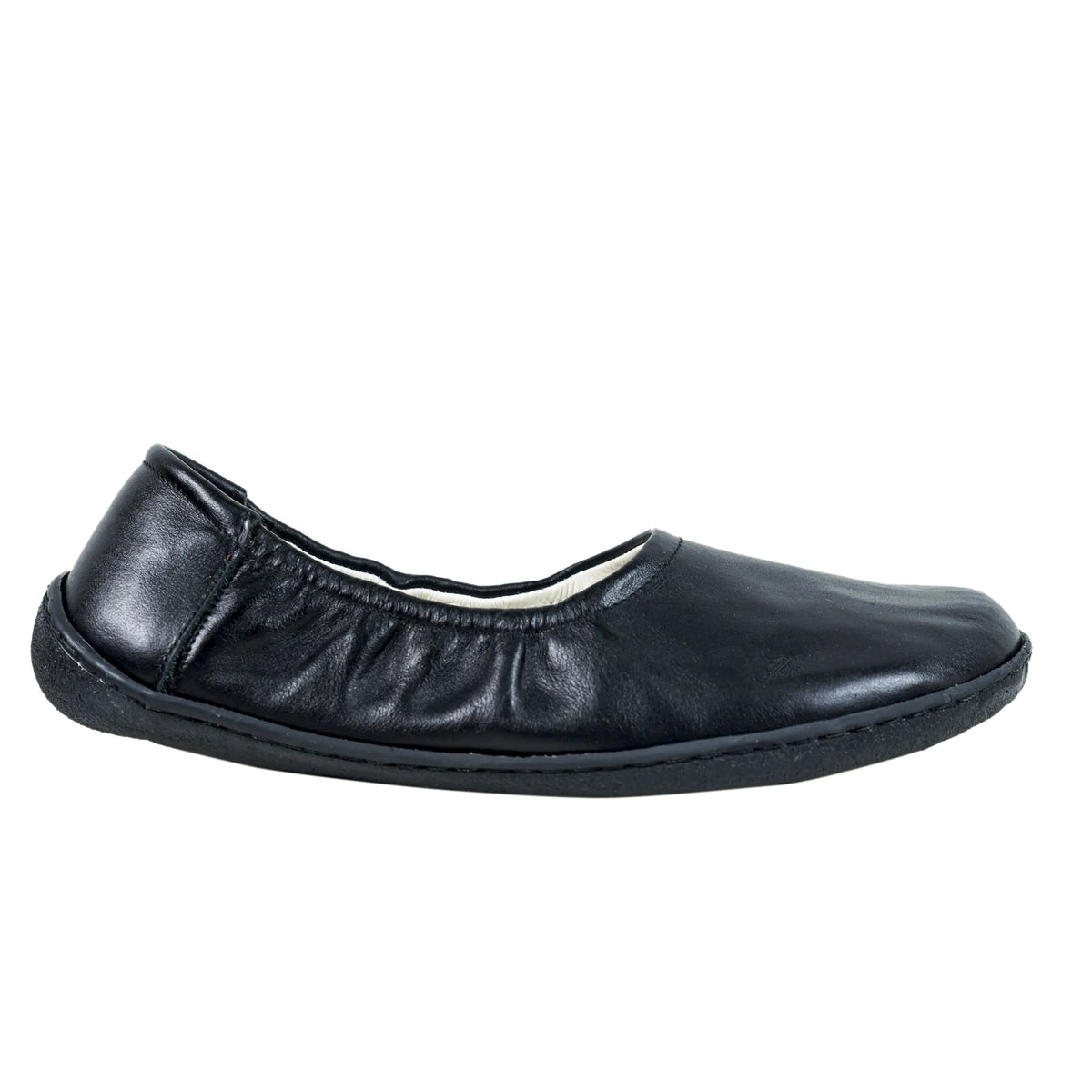 Smooth Barefoot Ballet Shoes –6 mm Rubber Sole – Black