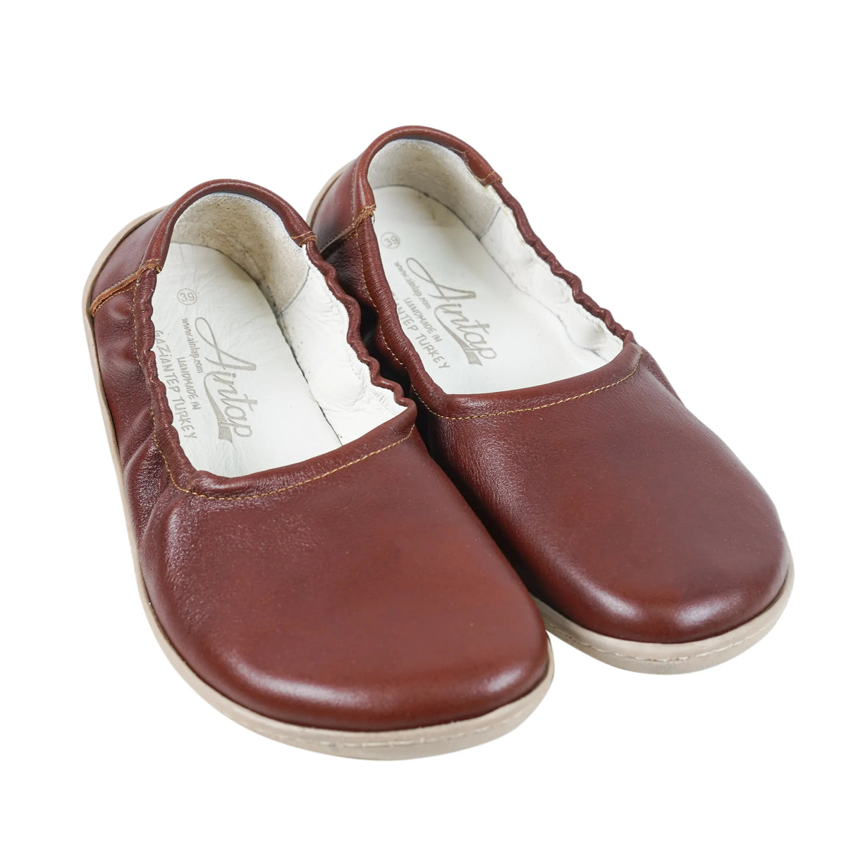 Smooth Barefoot Ballet Shoes –6 mm Rubber Sole – Brown