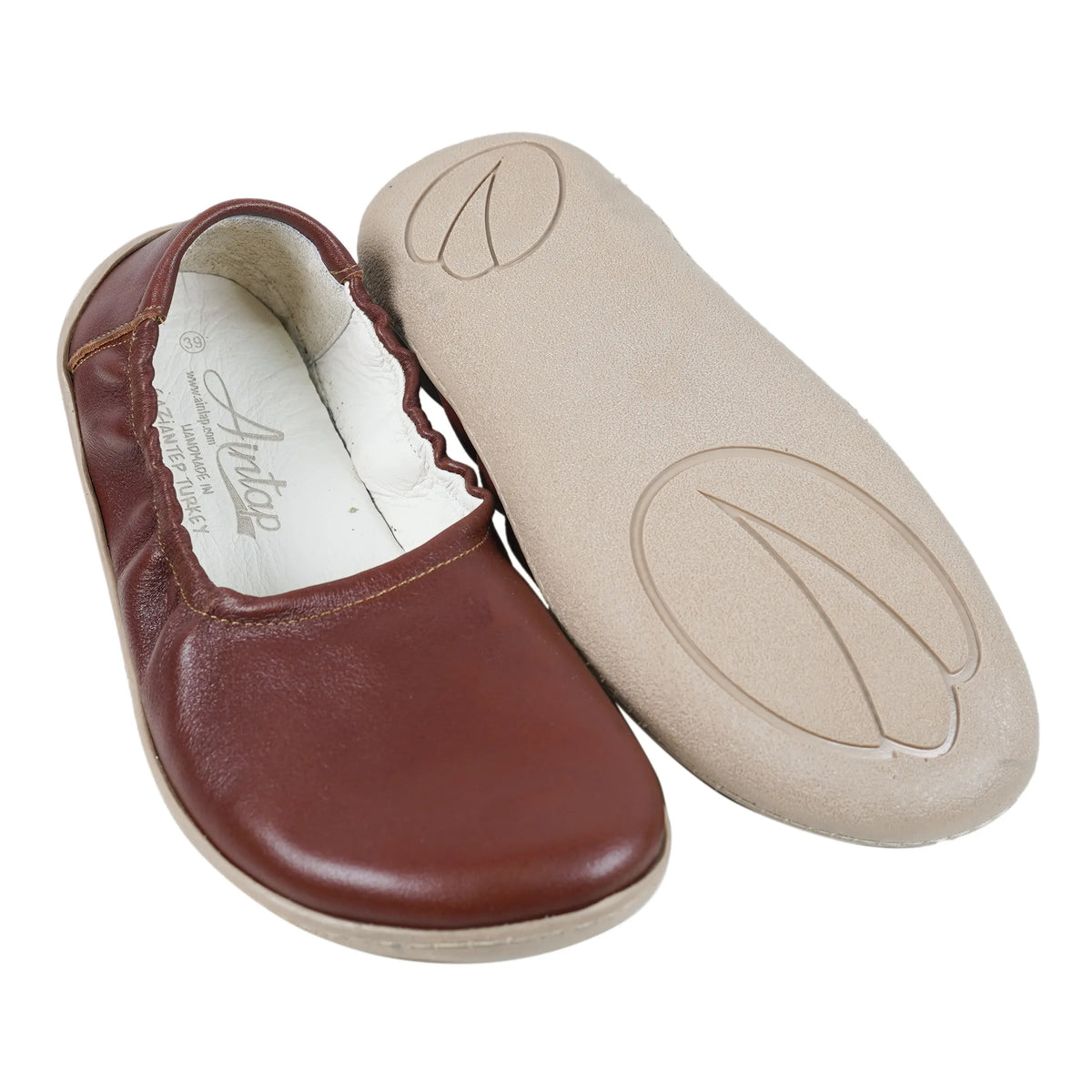 Smooth Barefoot Ballet Shoes –6 mm Rubber Sole – Brown