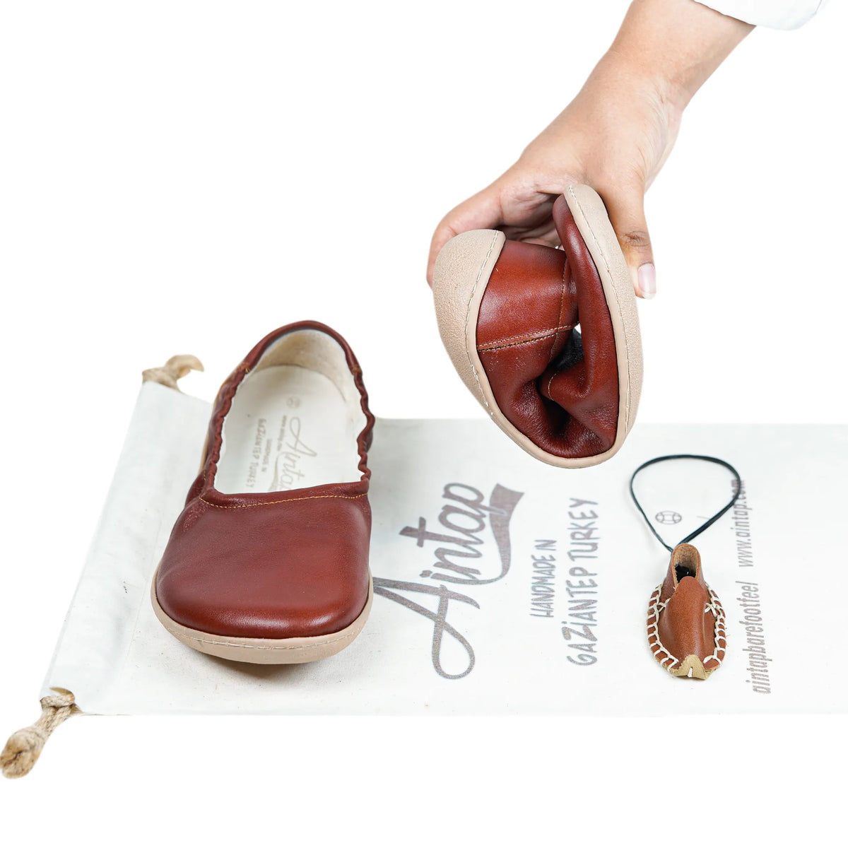 Smooth Barefoot Ballet Shoes –6 mm Rubber Sole – Brown