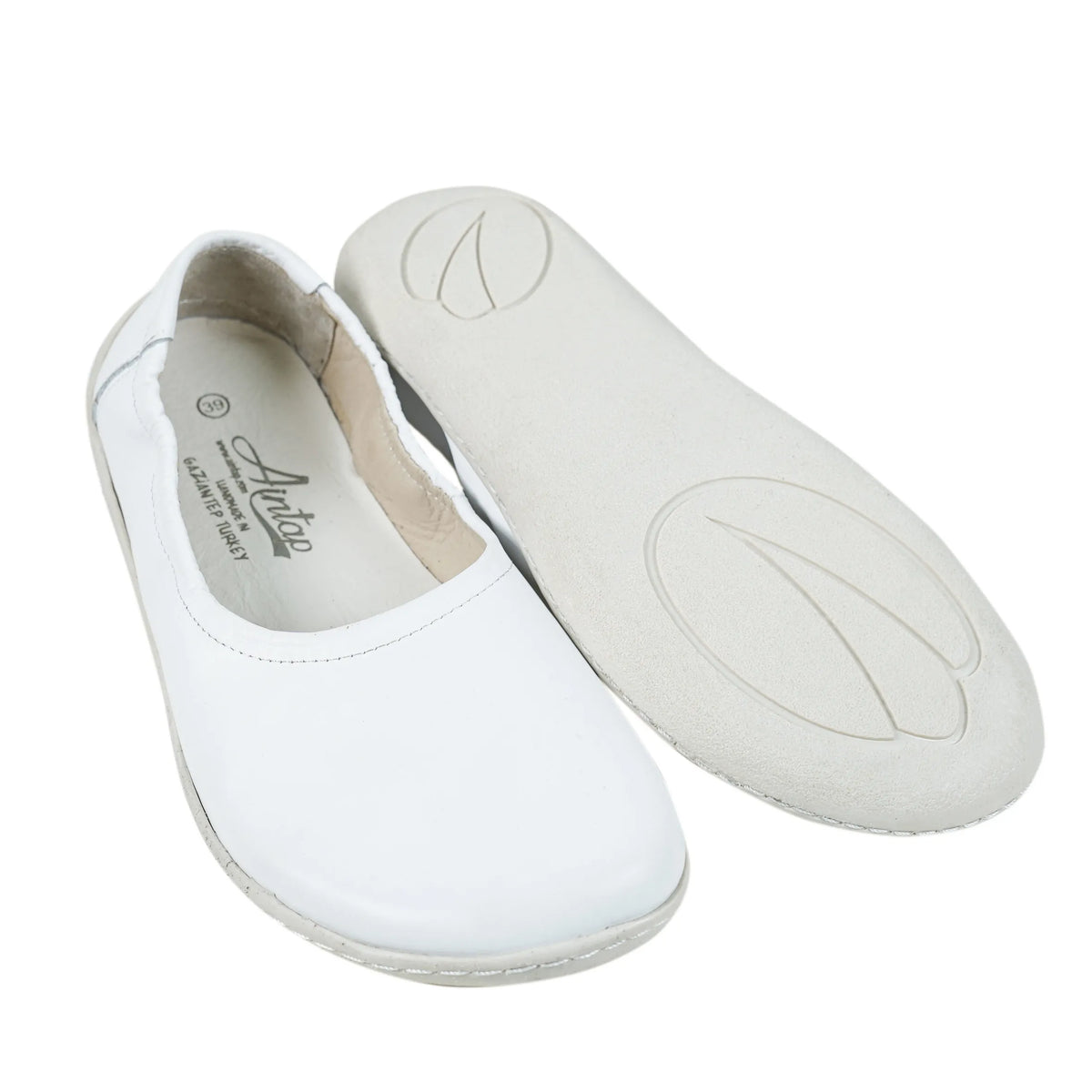 Smooth Barefoot Ballet Shoes –6 mm Rubber Sole – White