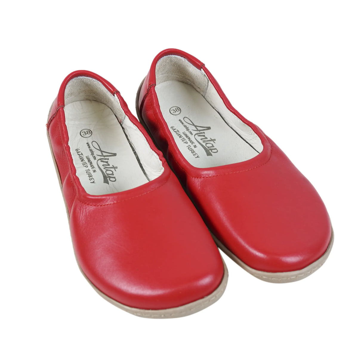 Smooth Barefoot Ballet Shoes –6 mm Rubber Sole – Red