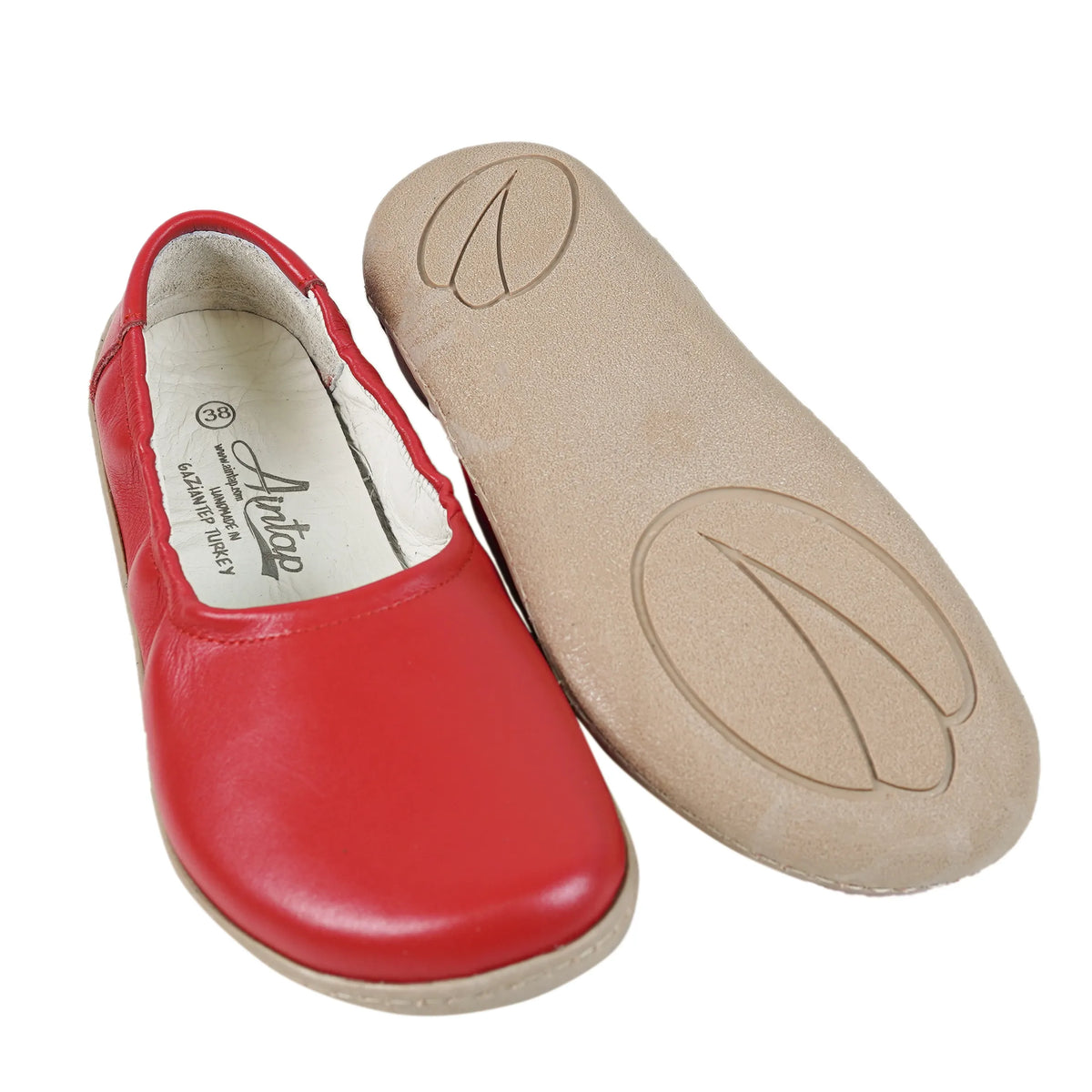 Smooth Barefoot Ballet Shoes –6 mm Rubber Sole – Red
