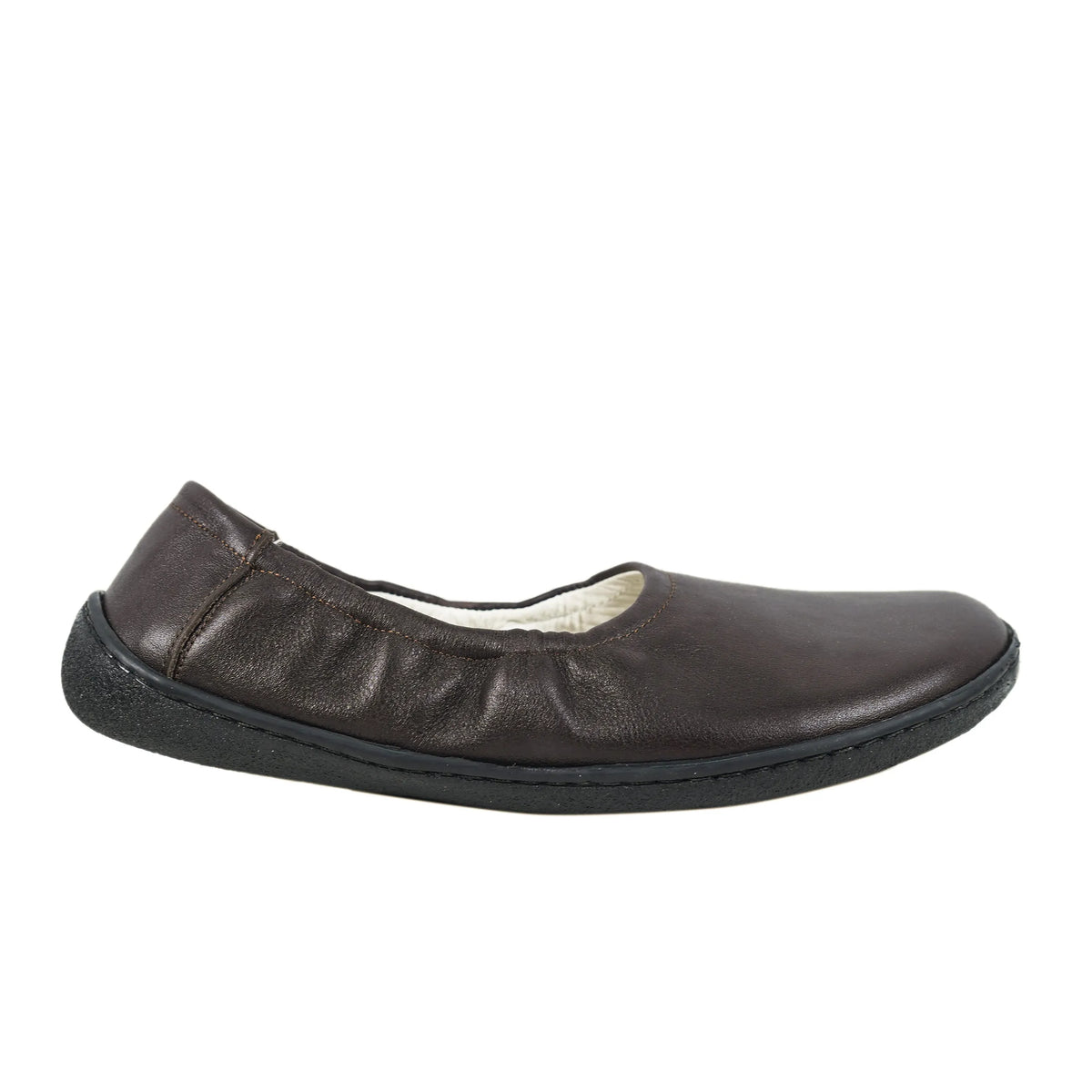 Smooth Barefoot Ballet Shoes –6 mm Rubber Sole – Dark Brown
