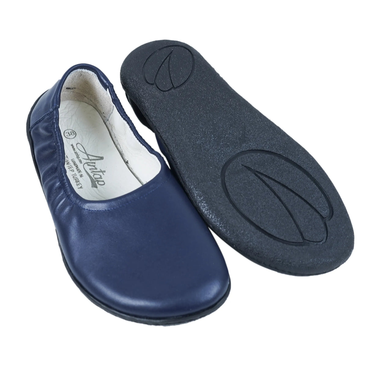 Smooth Barefoot Ballet Shoes –6 mm Rubber Sole – Navy Blue