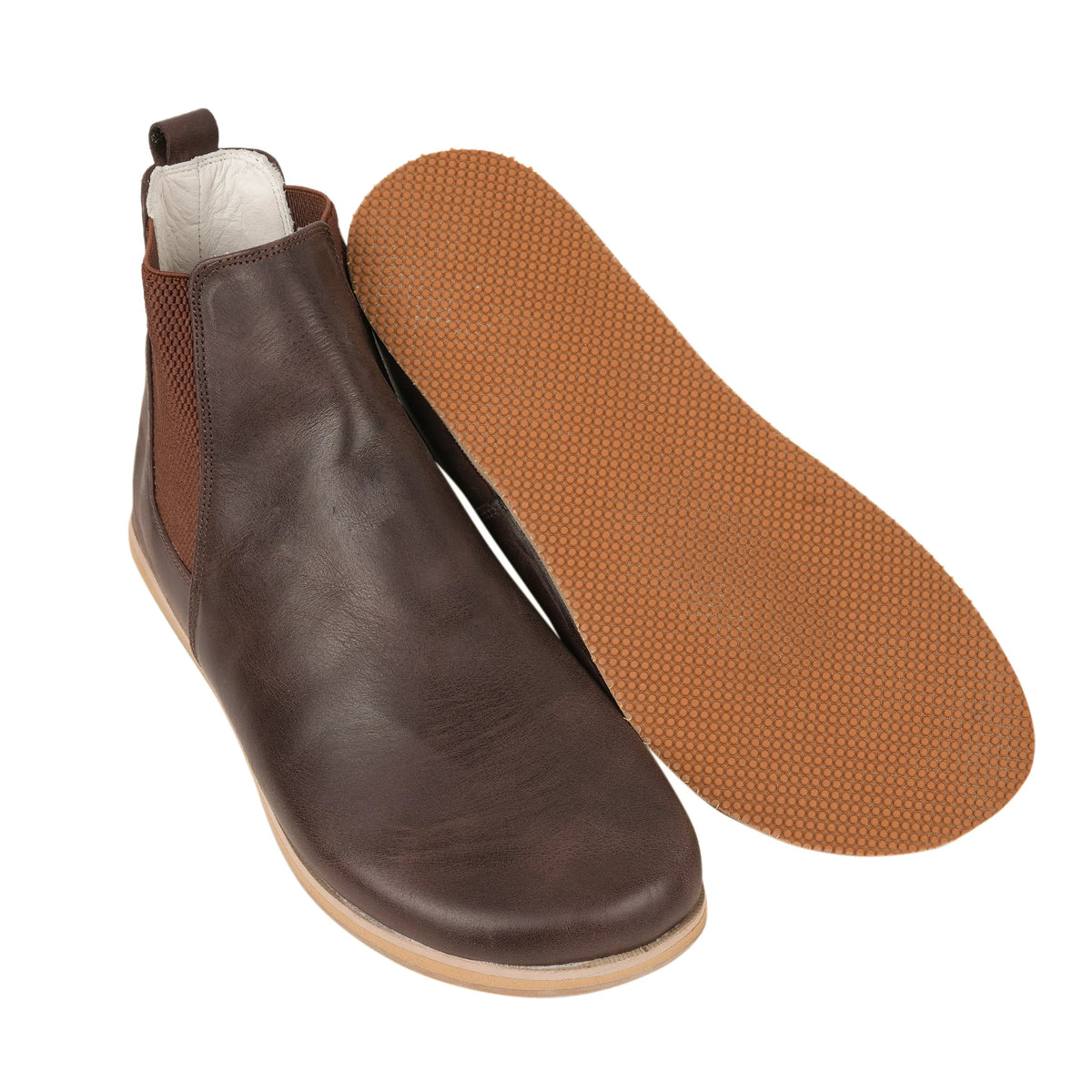 Crazy Barefoot Chelsea Boots Shoes – Eva Outsole – Dark Brown