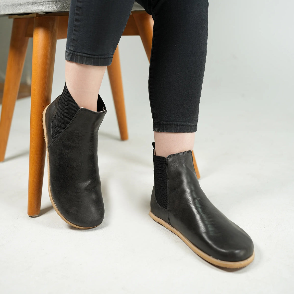 Crazy Barefoot Chelsea Boots Shoes – Eva Outsole – Black