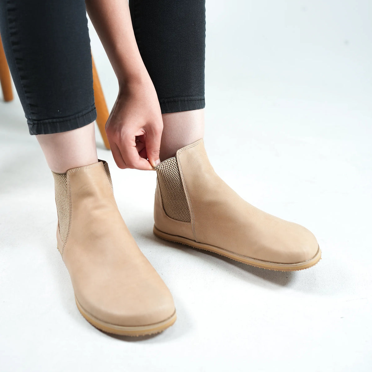 Crazy Barefoot Chelsea Boots Shoes – Eva Outsole – Undyed Crust
