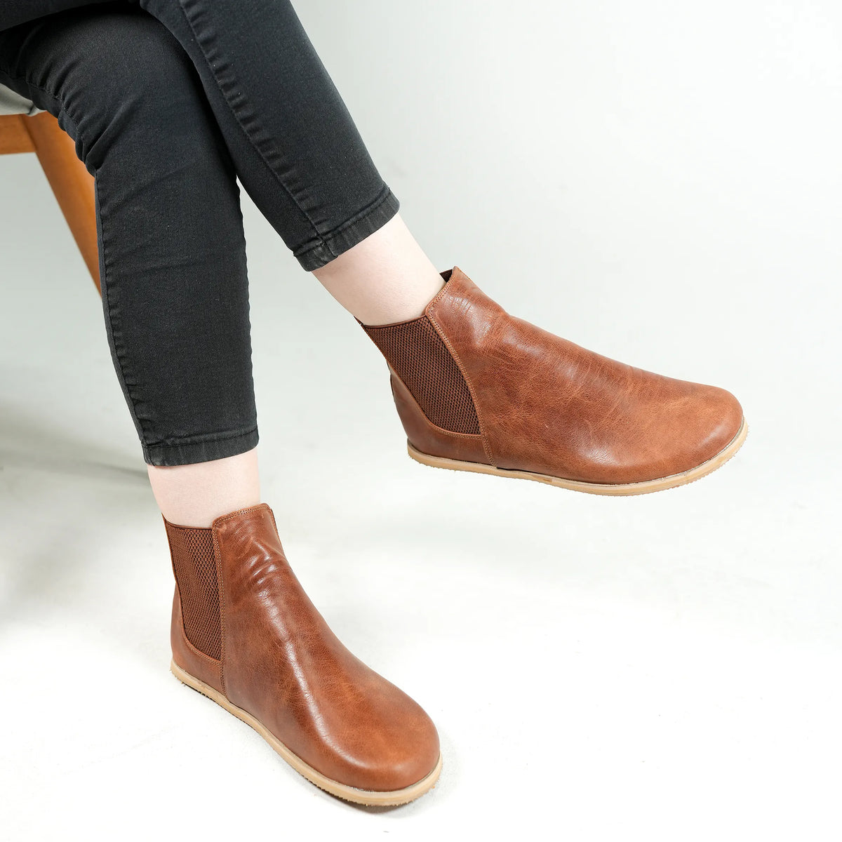 Crazy Barefoot Chelsea Boots Shoes – Eva Outsole – Brown