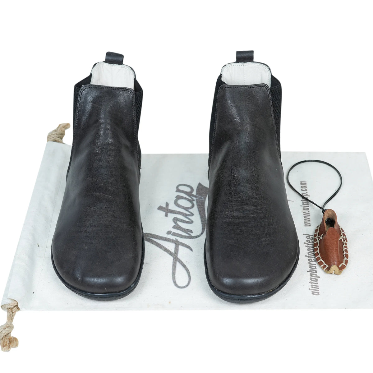 Crazy Barefoot Ankle Boots Shoes – 6mm Rubber Sole – Black