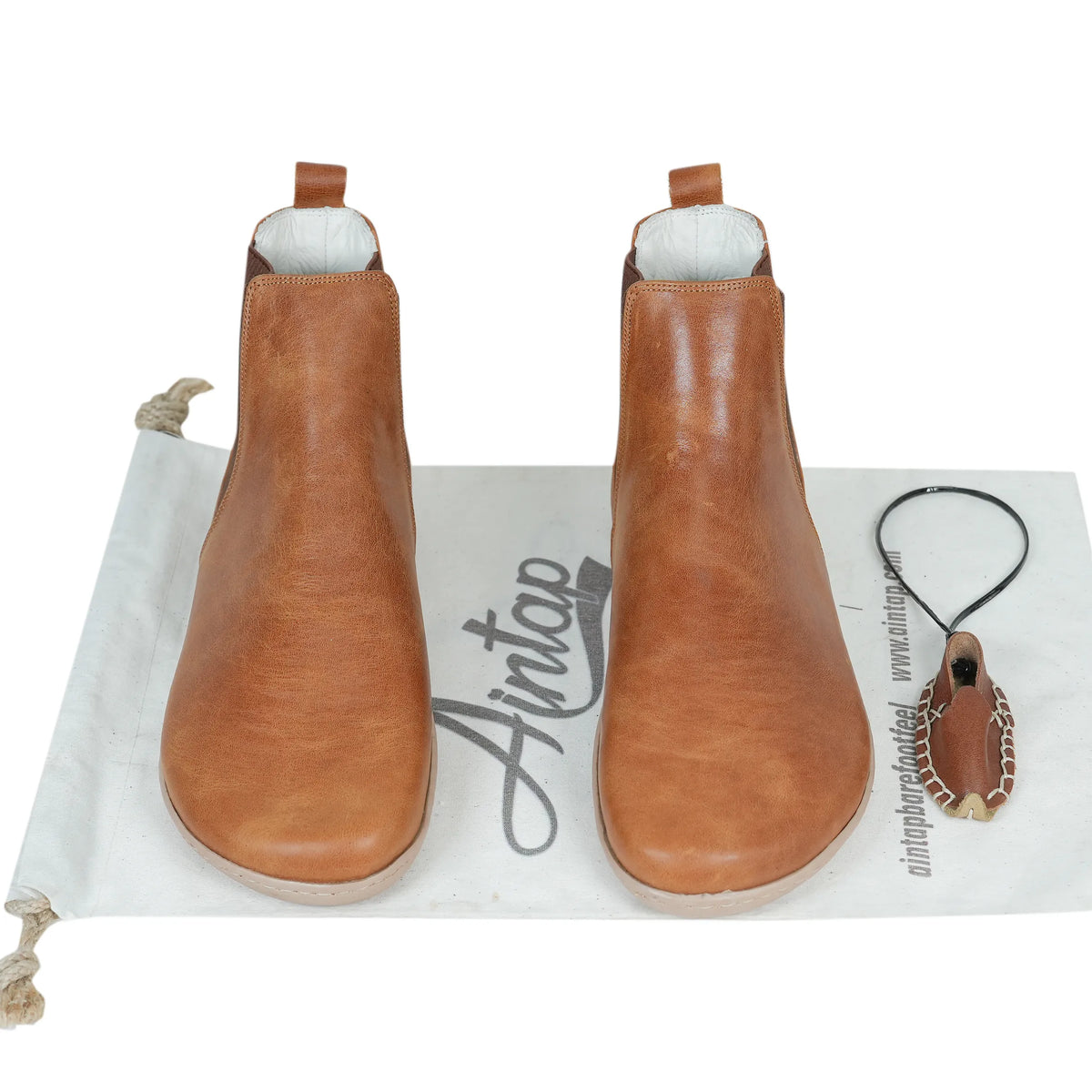 Crazy Barefoot Ankle Boots Shoes – 6mm Rubber Sole – Honey Camel