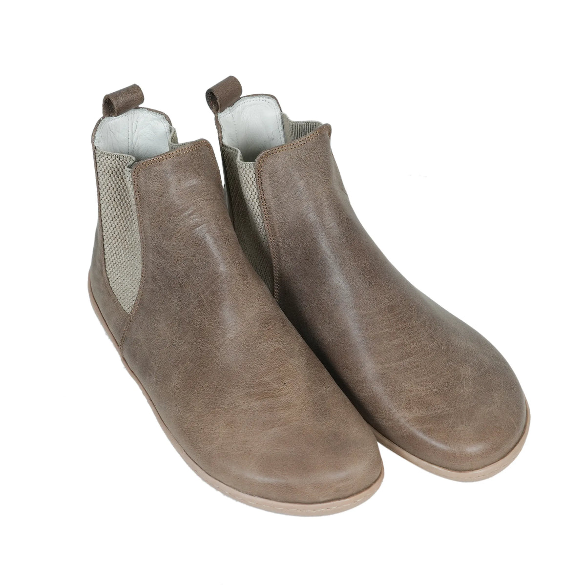 Crazy Barefoot Ankle Boots Shoes – 6mm Rubber Sole – Beige Bizon