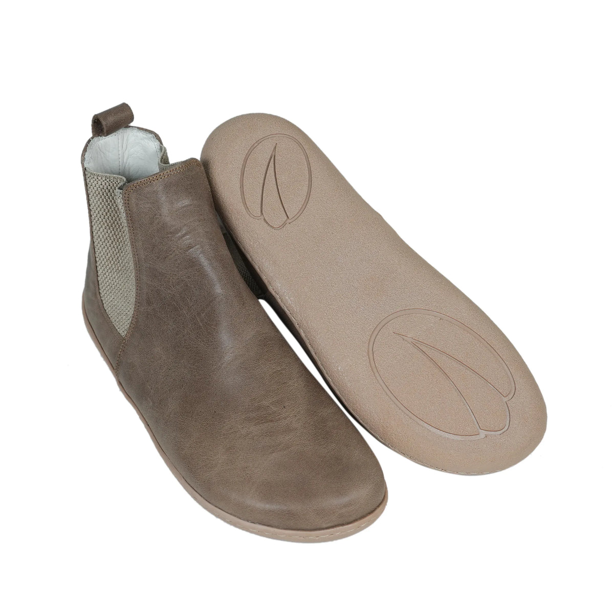 Crazy Barefoot Ankle Boots Shoes – 6mm Rubber Sole – Beige Bizon