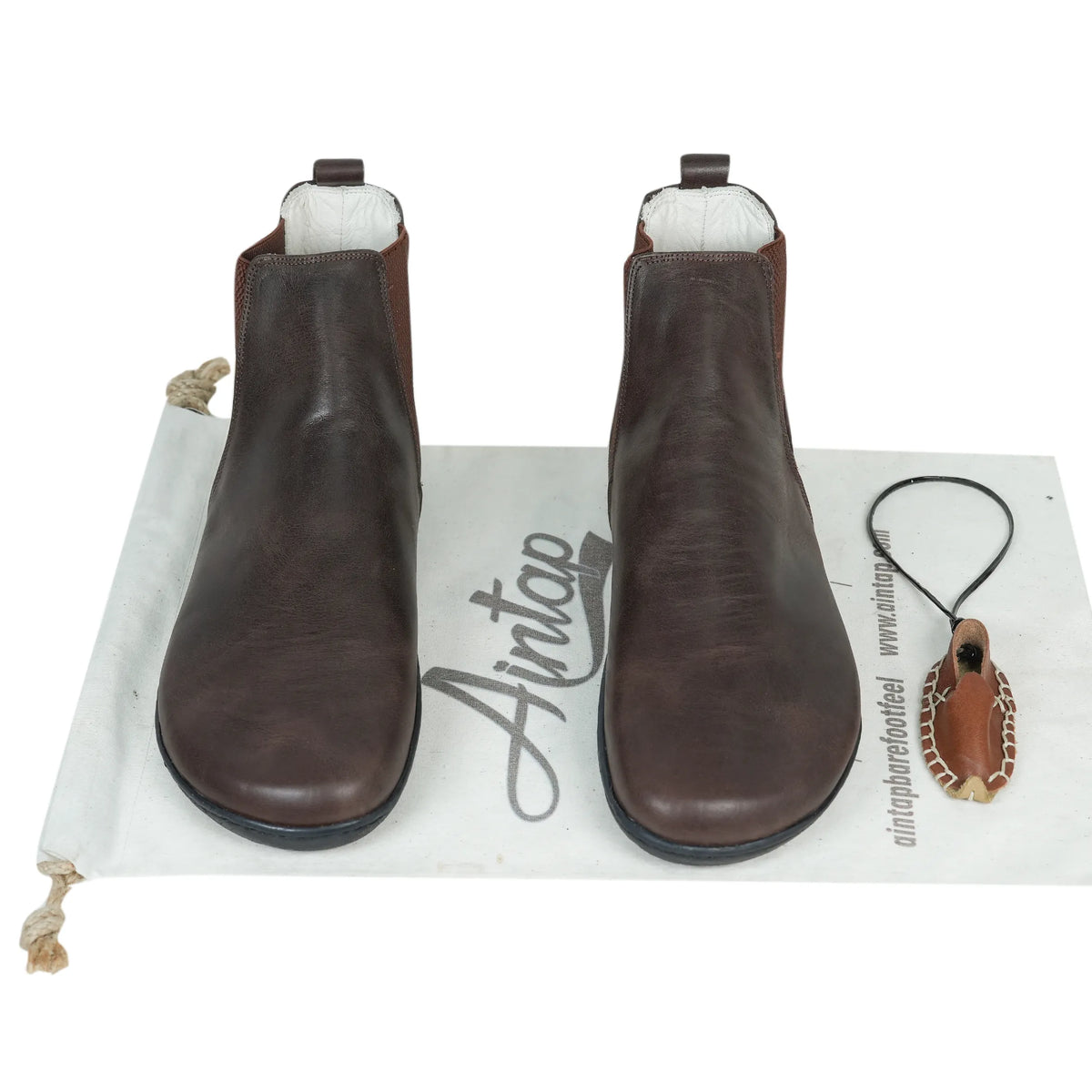 Crazy Barefoot Ankle Boots Shoes – 6mm Rubber Sole – Dark Brown