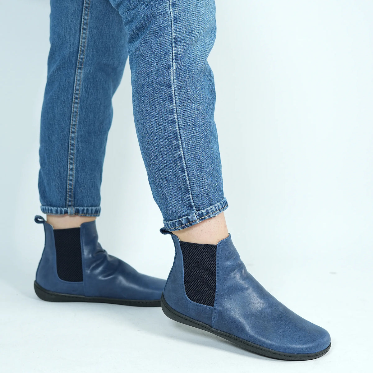Crazy Barefoot Ankle Boots Shoes – 6mm Rubber Sole – Navy Blue