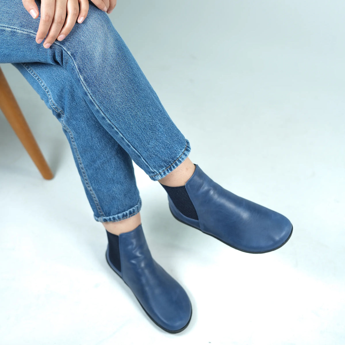 Crazy Barefoot Ankle Boots Shoes – 6mm Rubber Sole – Navy Blue