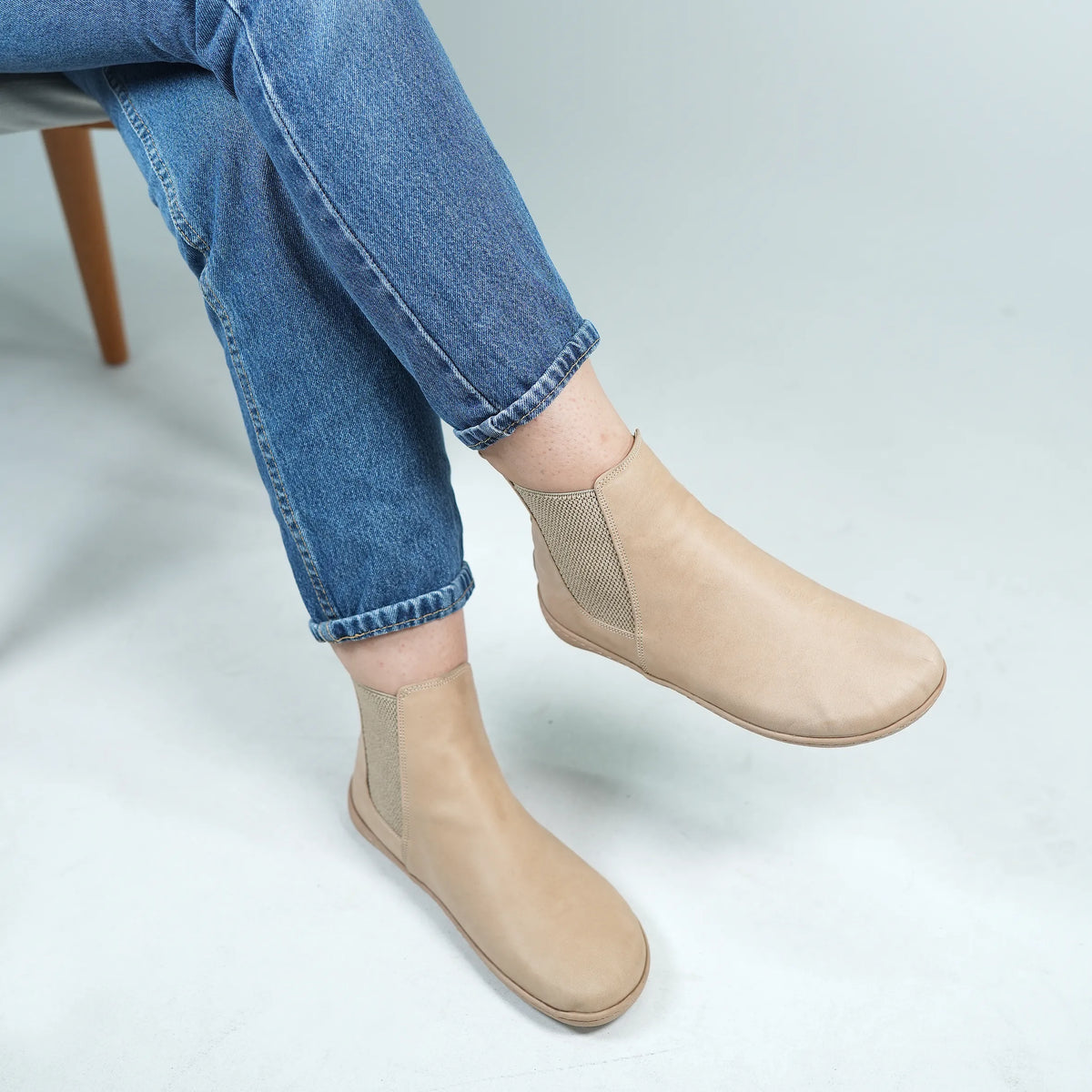 Crazy Barefoot Chelsea Boots Shoes – 6mm Rubber Sole – Undyed Crust