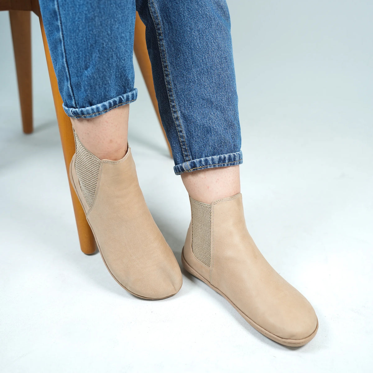Crazy Barefoot Chelsea Boots Shoes – 6mm Rubber Sole – Undyed Crust
