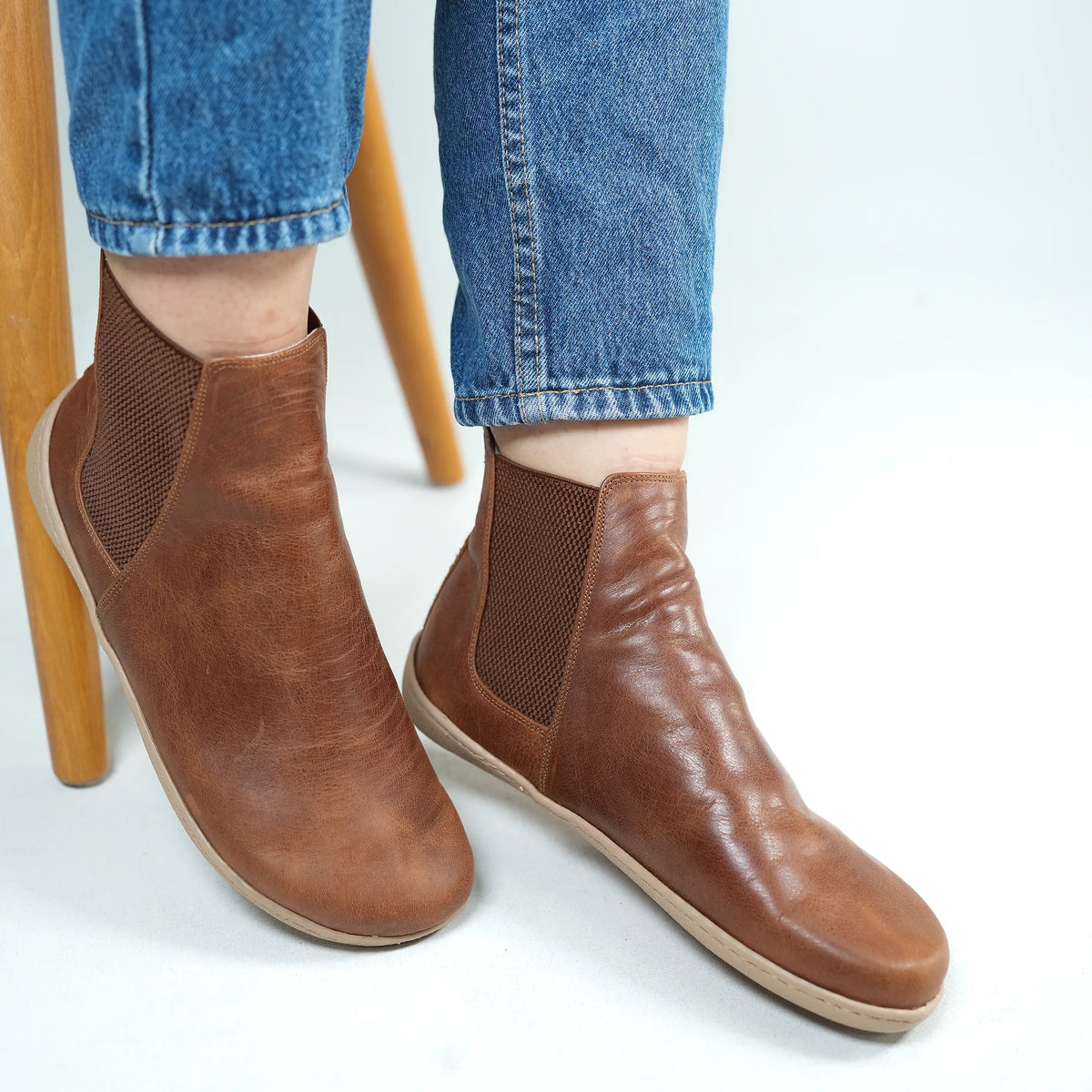 Crazy Barefoot Ankle Boots Shoes – 6mm Rubber Sole – Brown