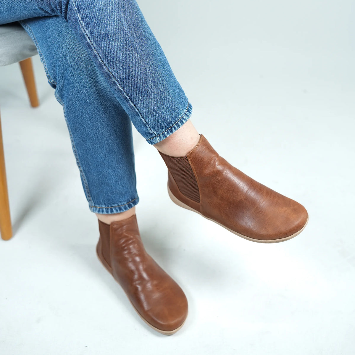 Crazy Barefoot Ankle Boots Shoes – 6mm Rubber Sole – Brown
