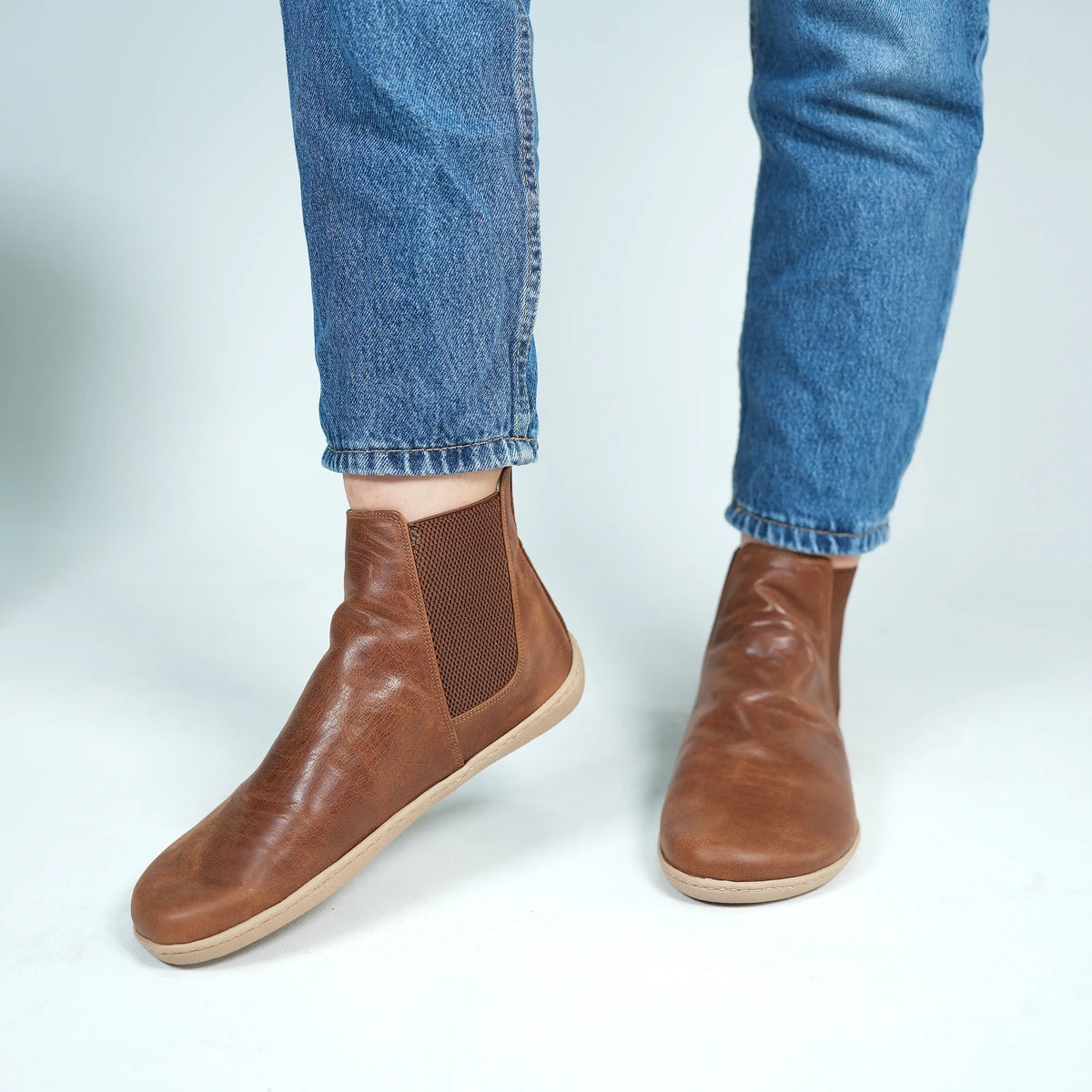 Crazy Barefoot Ankle Boots Shoes – 6mm Rubber Sole – Brown