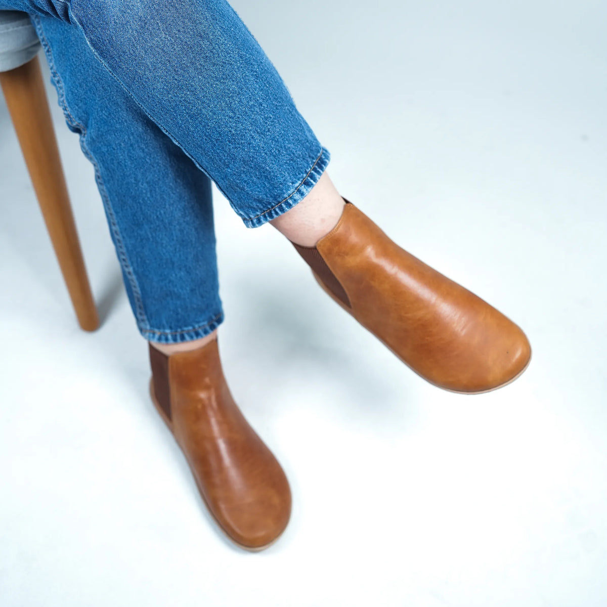 Crazy Barefoot Ankle Boots Shoes – 6mm Rubber Sole – Honey Camel