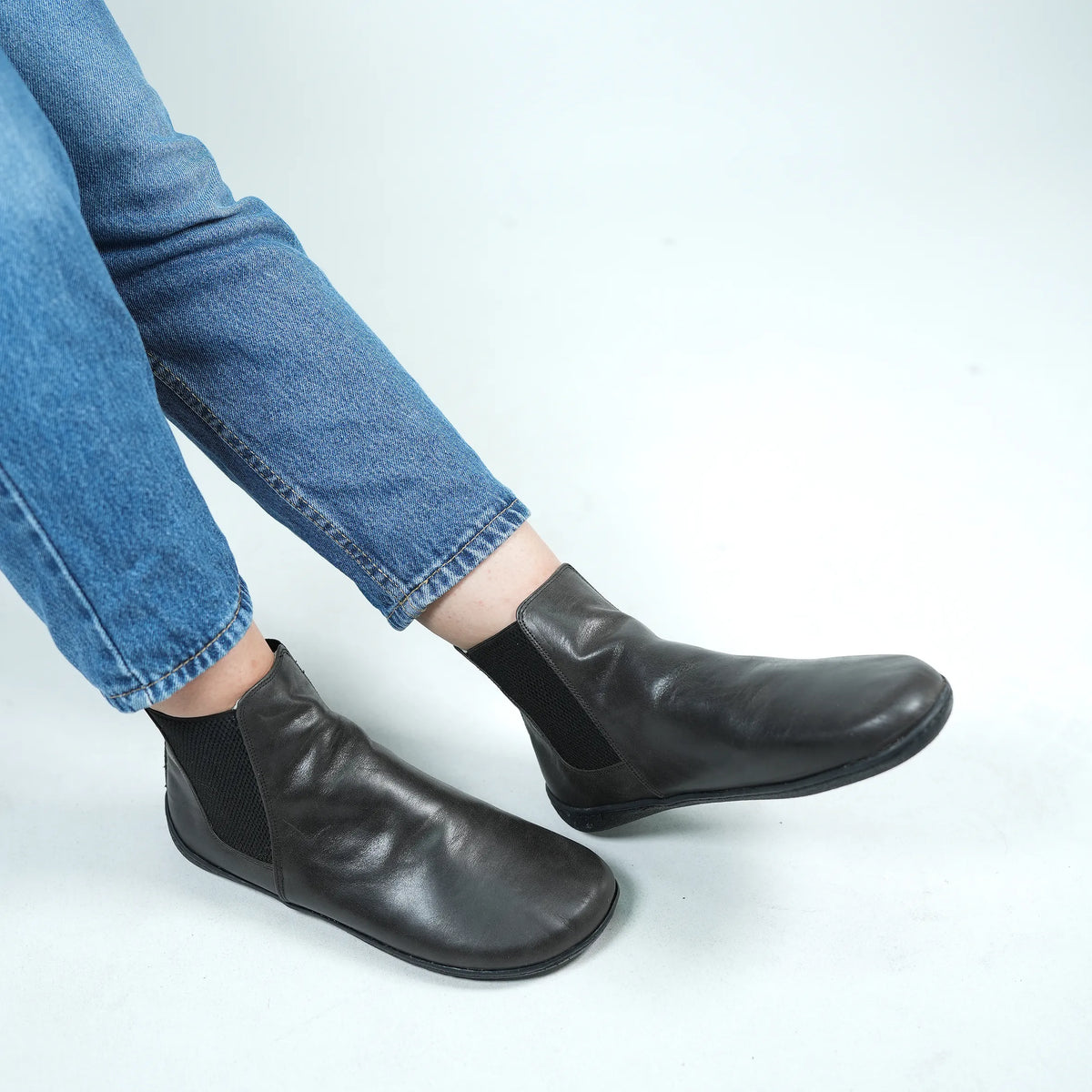Crazy Barefoot Ankle Boots Shoes – 6mm Rubber Sole – Black