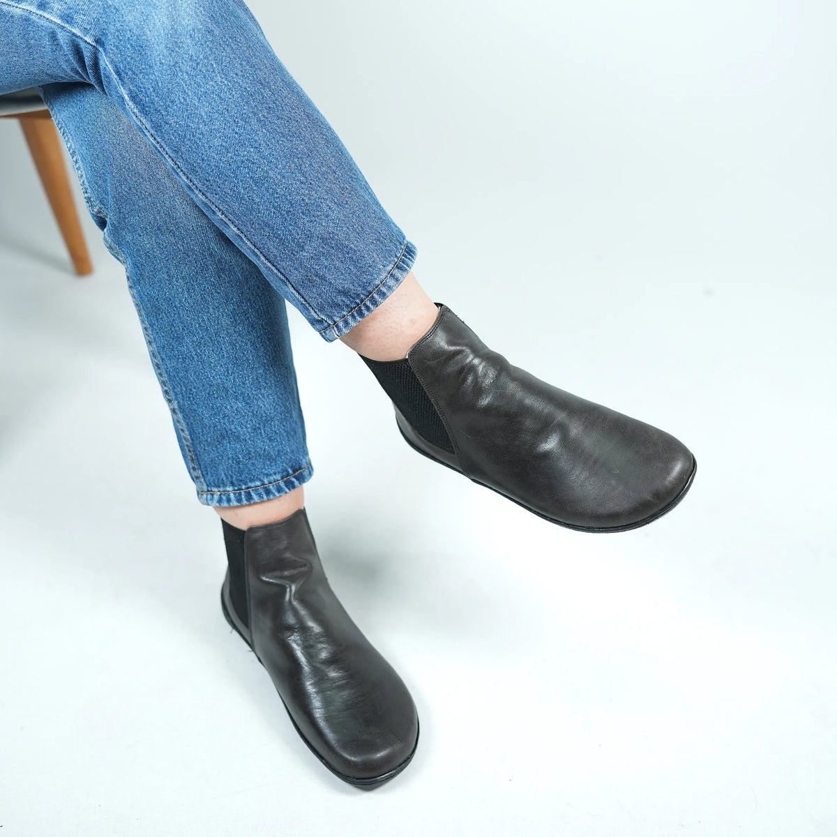 Crazy Barefoot Ankle Boots Shoes – 6mm Rubber Sole – Black