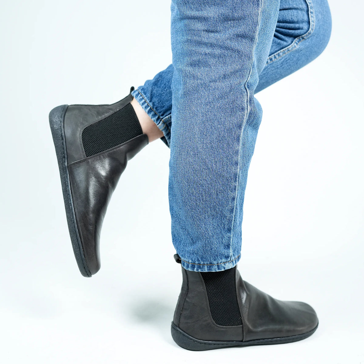Crazy Barefoot Ankle Boots Shoes – 6mm Rubber Sole – Black