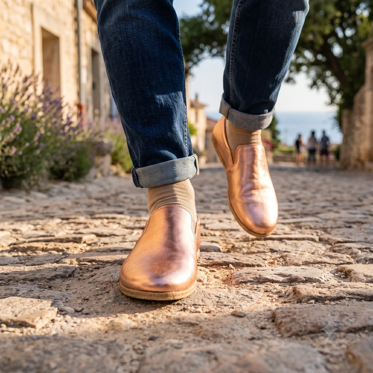 Bright Barefoot Slip-On Shoes – Classic Sole — Leather Sole – Rose Gold