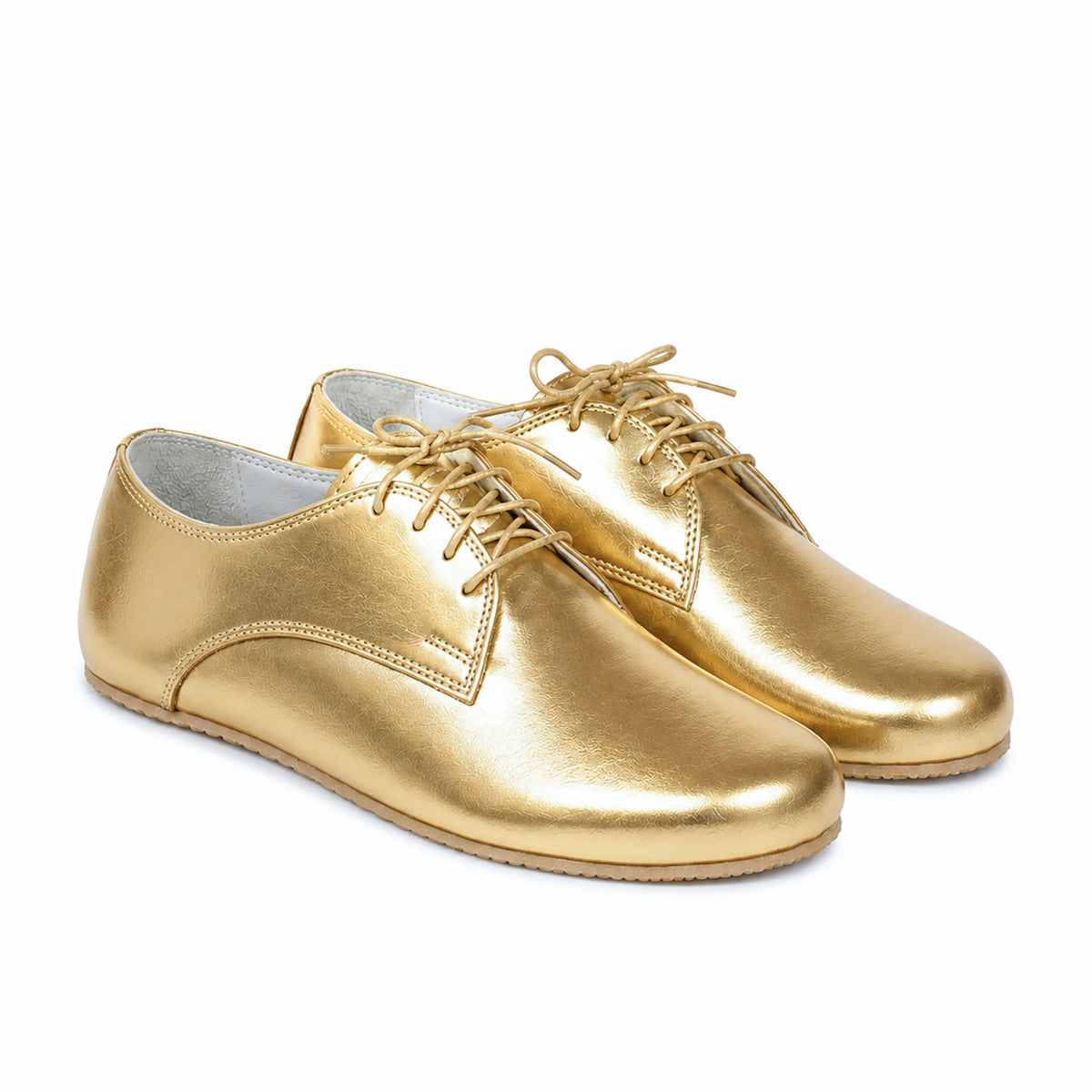 Bright Barefoot Oxford Shoes – Rubber Sole – Gold
