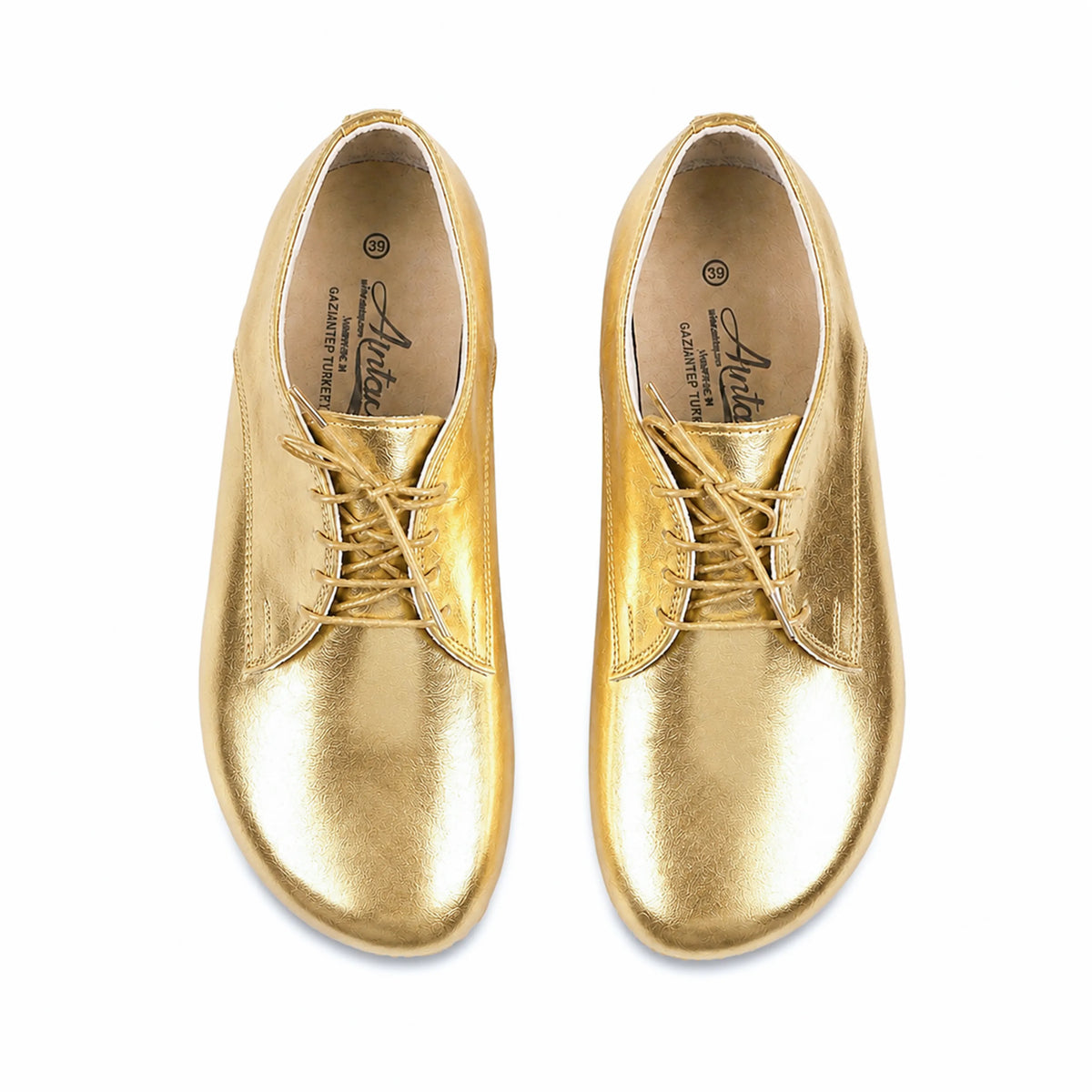 Bright Barefoot Oxford Shoes – Rubber Sole – Gold