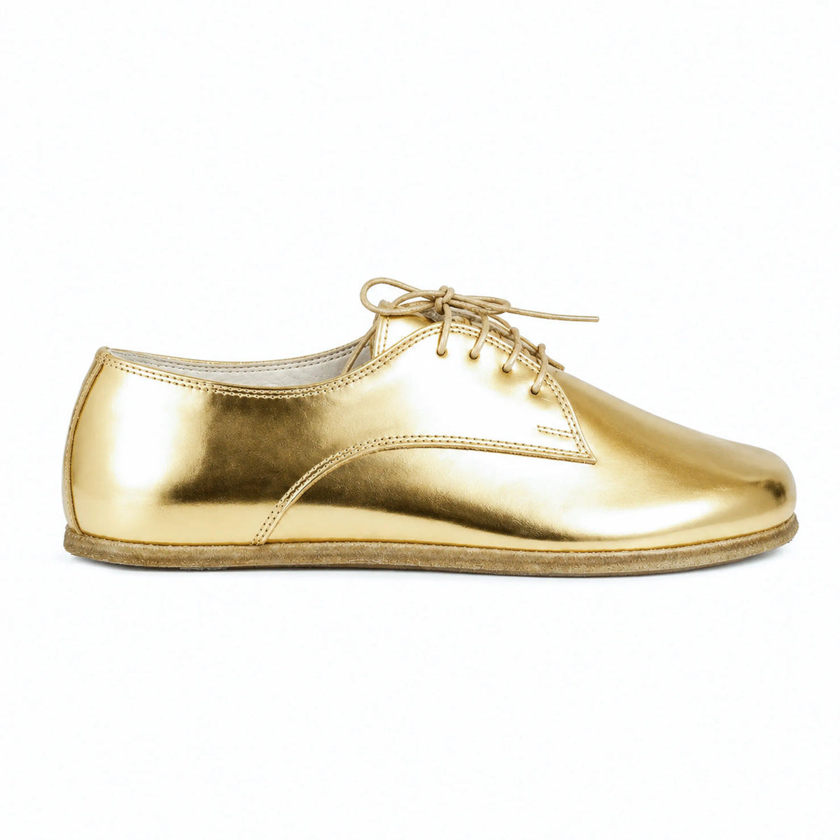 Bright Barefoot Oxford Shoes – Classic Sole — Leather Sole – Gold