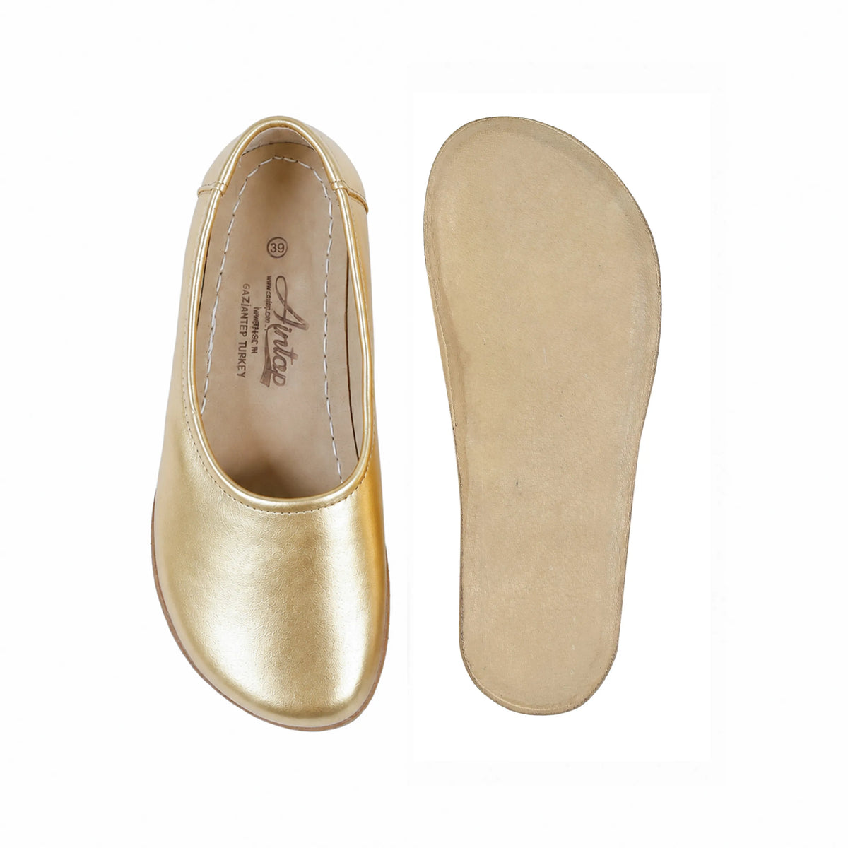 Bright Barefoot Ballet Shoes – Classic Sole — Leather Sole – Gold