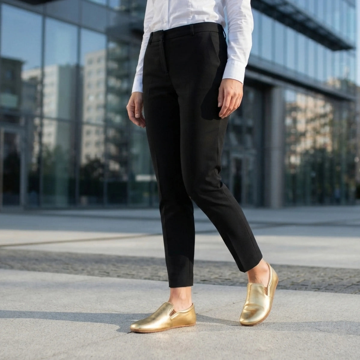 Bright Barefoot Slip-On Shoes – Rubber Sole – Gold