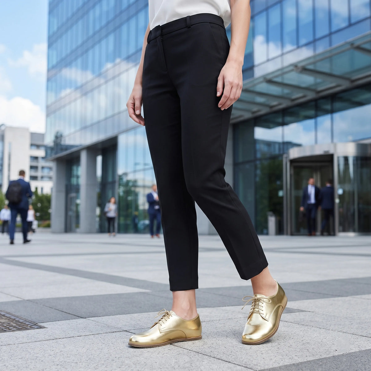 Bright Barefoot Oxford Shoes – Classic Sole — Leather Sole – Gold