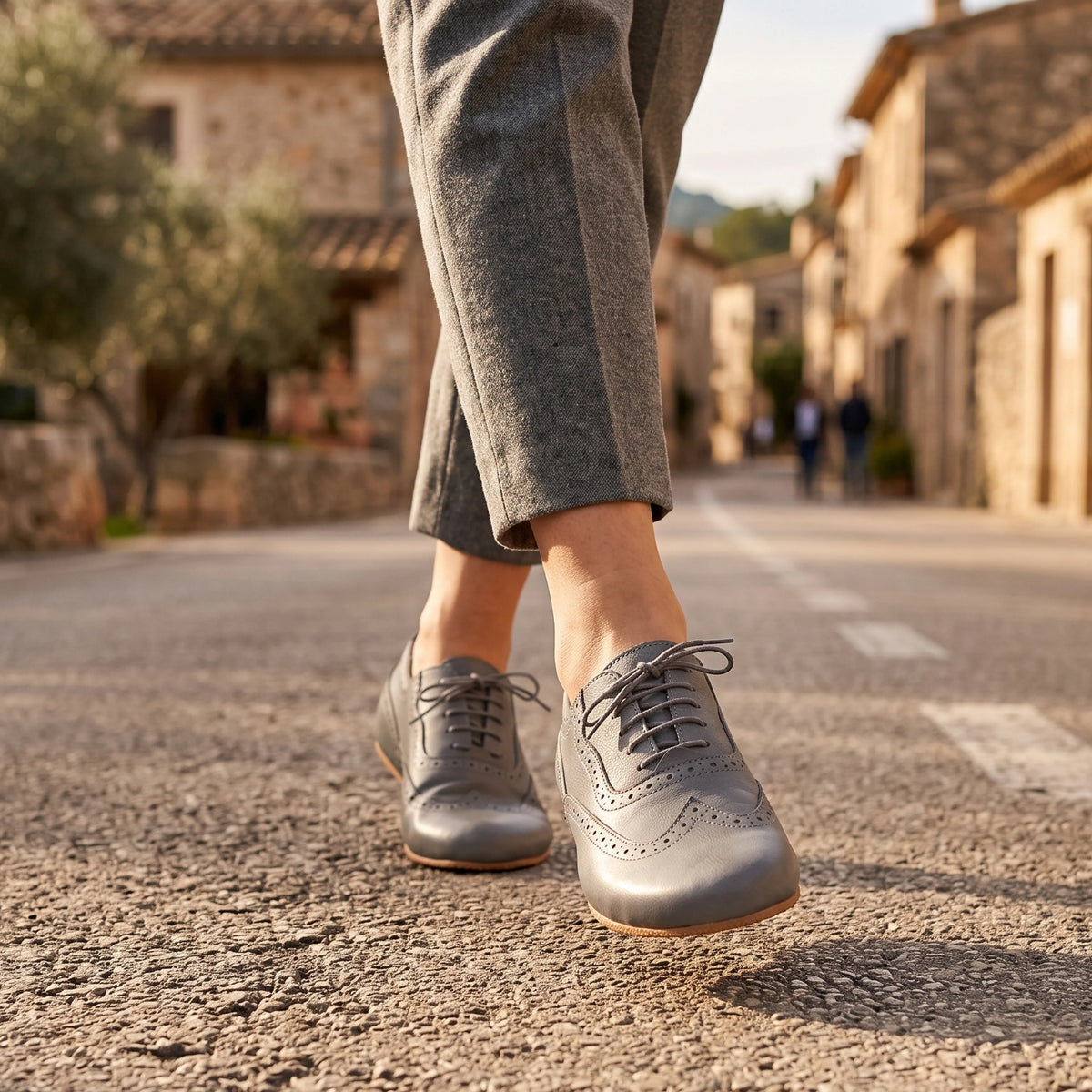 Smooth Barefoot Moccasin Shoes – Rubber Sole – Gray