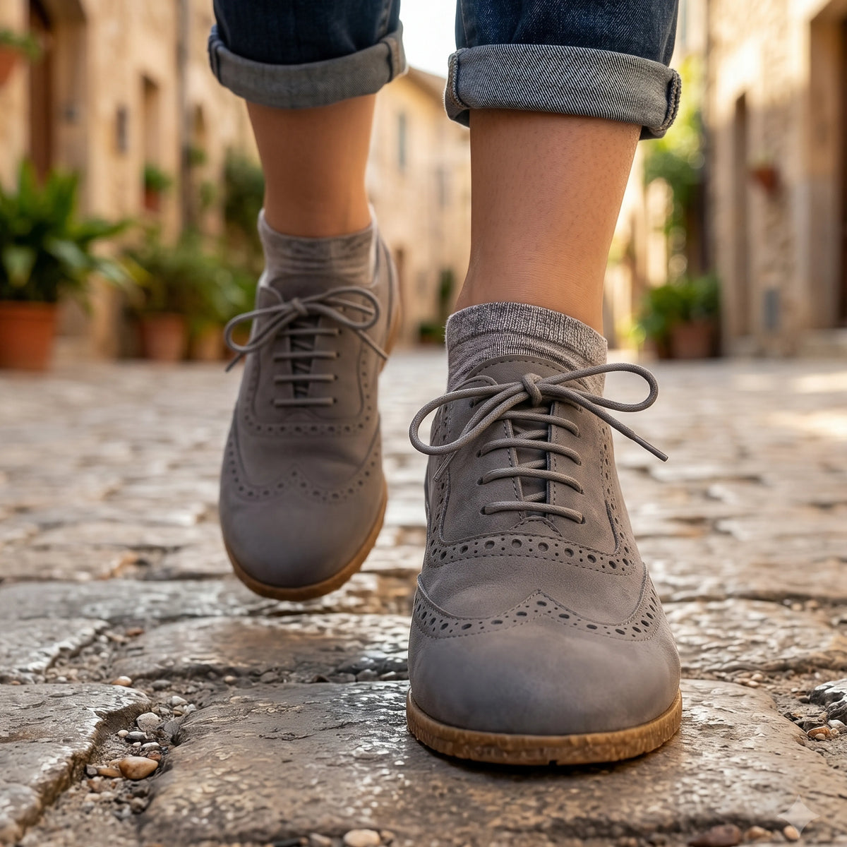 Nubuck Barefoot Moccasin Shoes – Classic Sole — Leather Sole – Gray