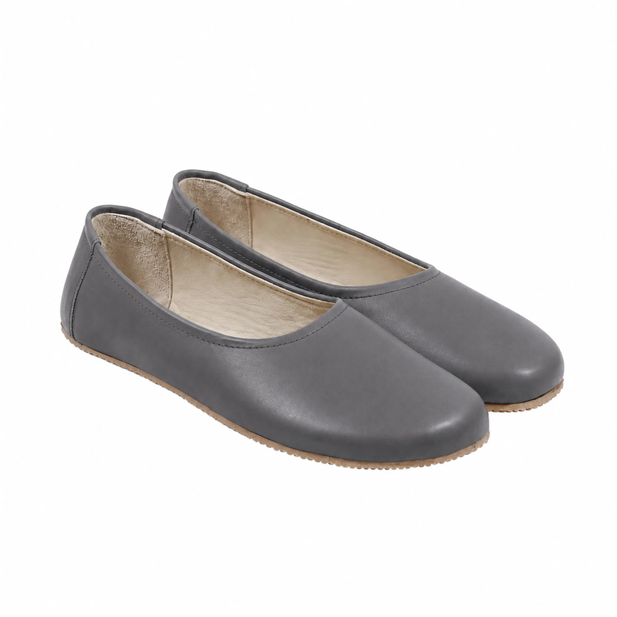 Smooth Barefoot Ballet Shoes – Rubber Sole – Gray