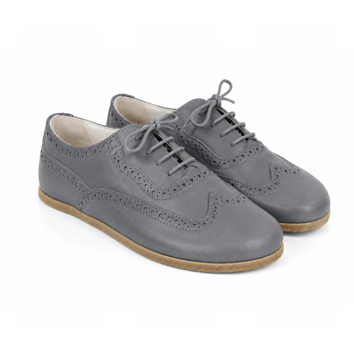 Smooth Barefoot Moccasin Shoes – Classic Sole — Leather Sole – Gray